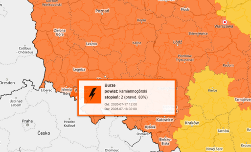 Zdjęcie do Ostrzeżenie meteorologiczne: burze - stopień 2