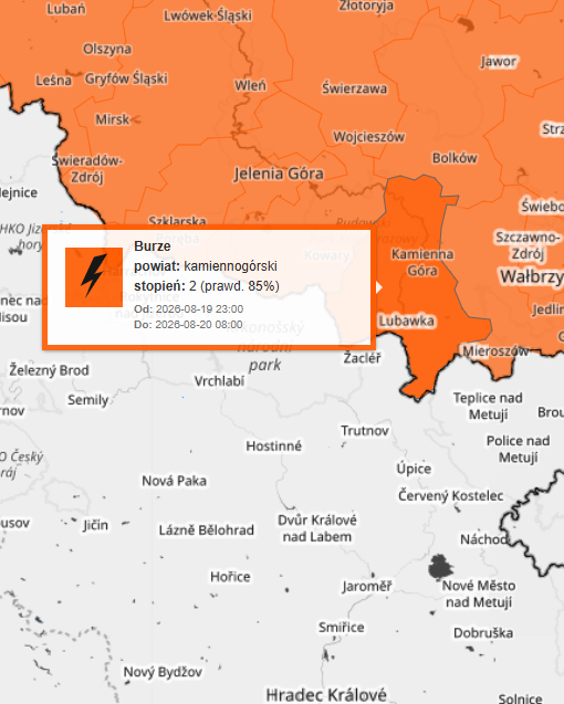 Zdjęcie do Ostrzeżenia meteorologiczne: burze - stopień 2