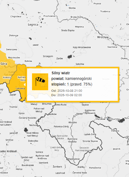 Zdjęcie do Ostrzeżenie meteorologiczne: wiatr / stopień - 1